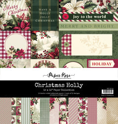 Collection de papiers "Houx de Noël" 30x30 cm 35118-1