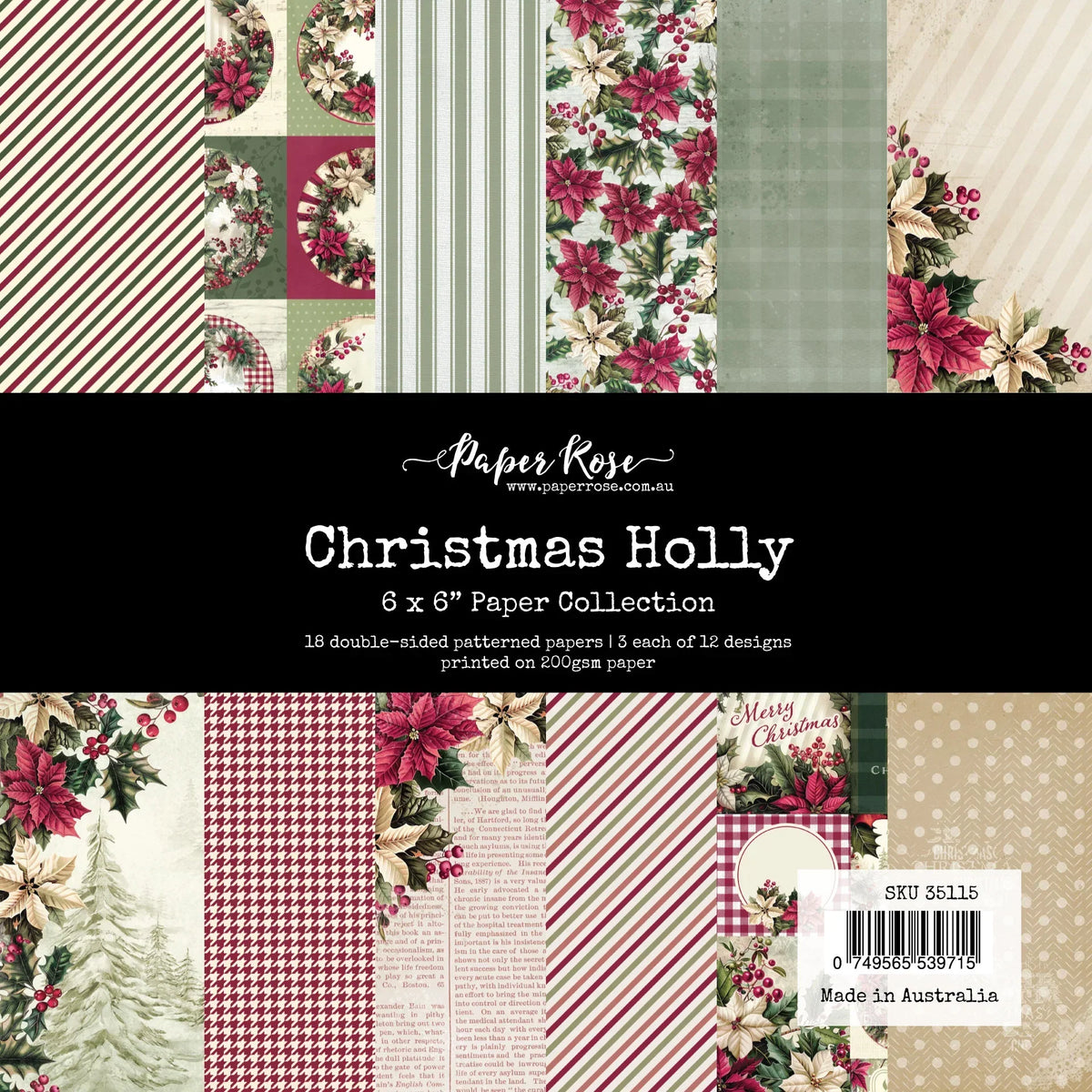 Colección de papeles Christmas Holly 6x6 35115-1