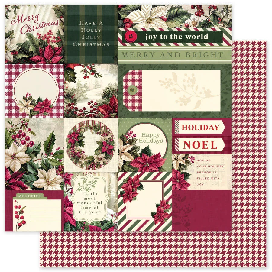 Collection de papiers "Houx de Noël" 30x30 cm 35118-2