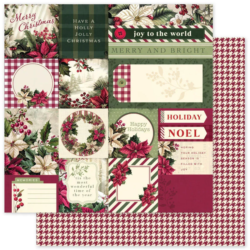 Collection de papiers "Houx de Noël" 30x30 cm 35118-2