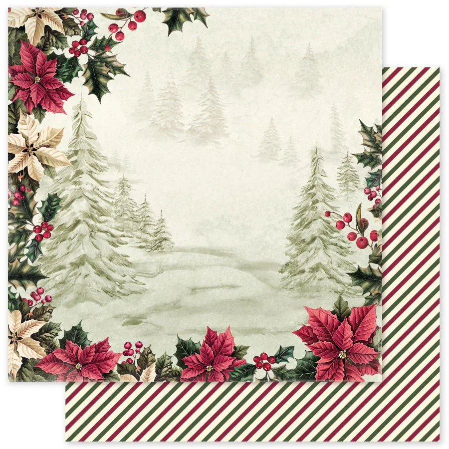 Collection de papiers "Houx de Noël" 30x30 cm 35118-3