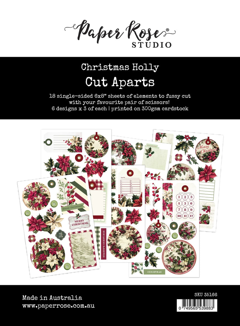 Bloc de papiers décoratifs Holly de Noël à découper 35166-1