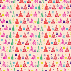 Craft HTV Colorful Christmas Trees, Gifts and Stars Pattern-1