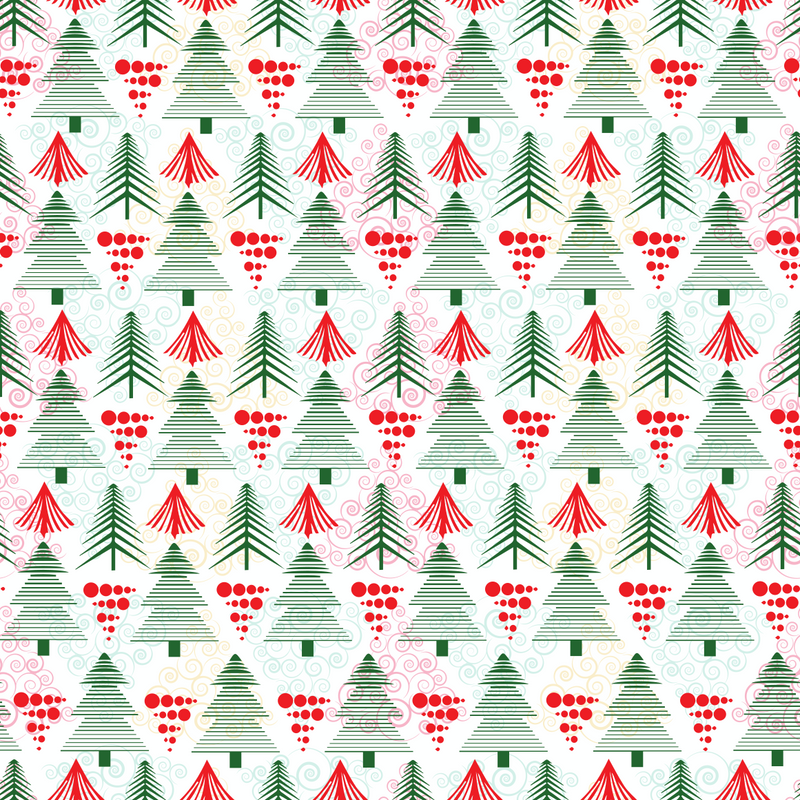 Christmas Trees Adhesive Vinyl Pattern 1-1
