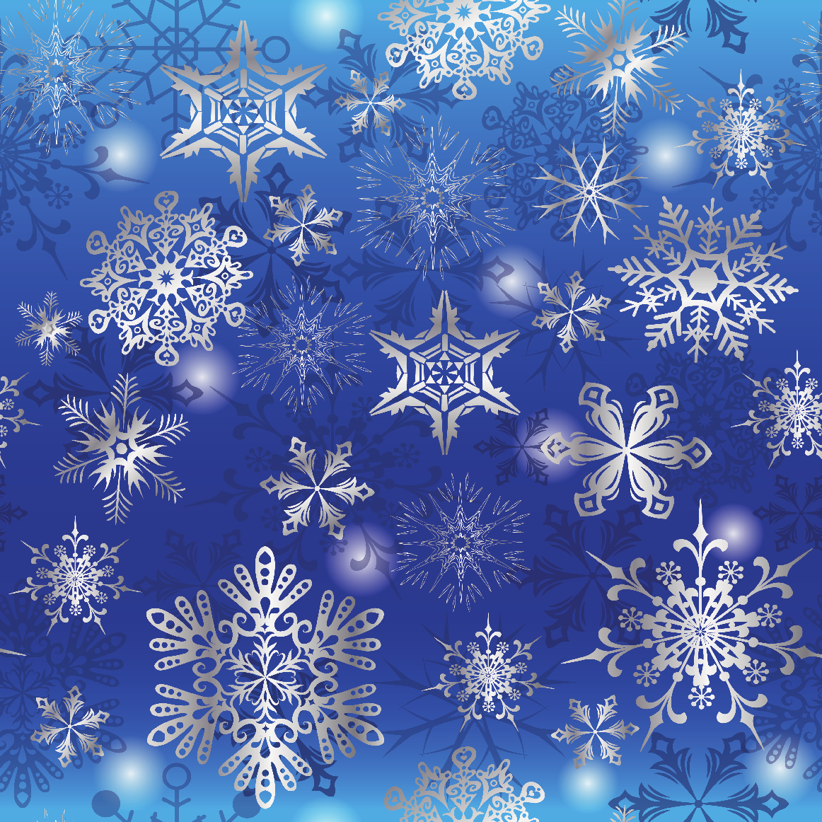 Snow Crystal Blue Snowflakes Adhesive Vinyl   - Christmas Pattern-1