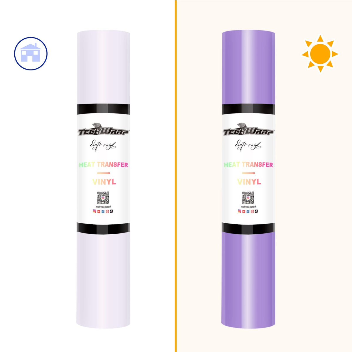 Teckwrap UV Clear Color Changing HTV - Clear to Lavender Violet | Add Magic to Your Apparel and Art Projects!-1