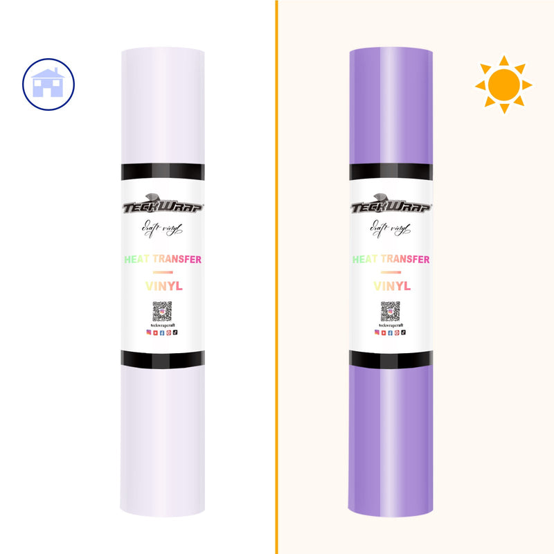Teckwrap UV Clear Color Changing HTV - Clear to Lavender Violet | Add Magic to Your Apparel and Art Projects!-1