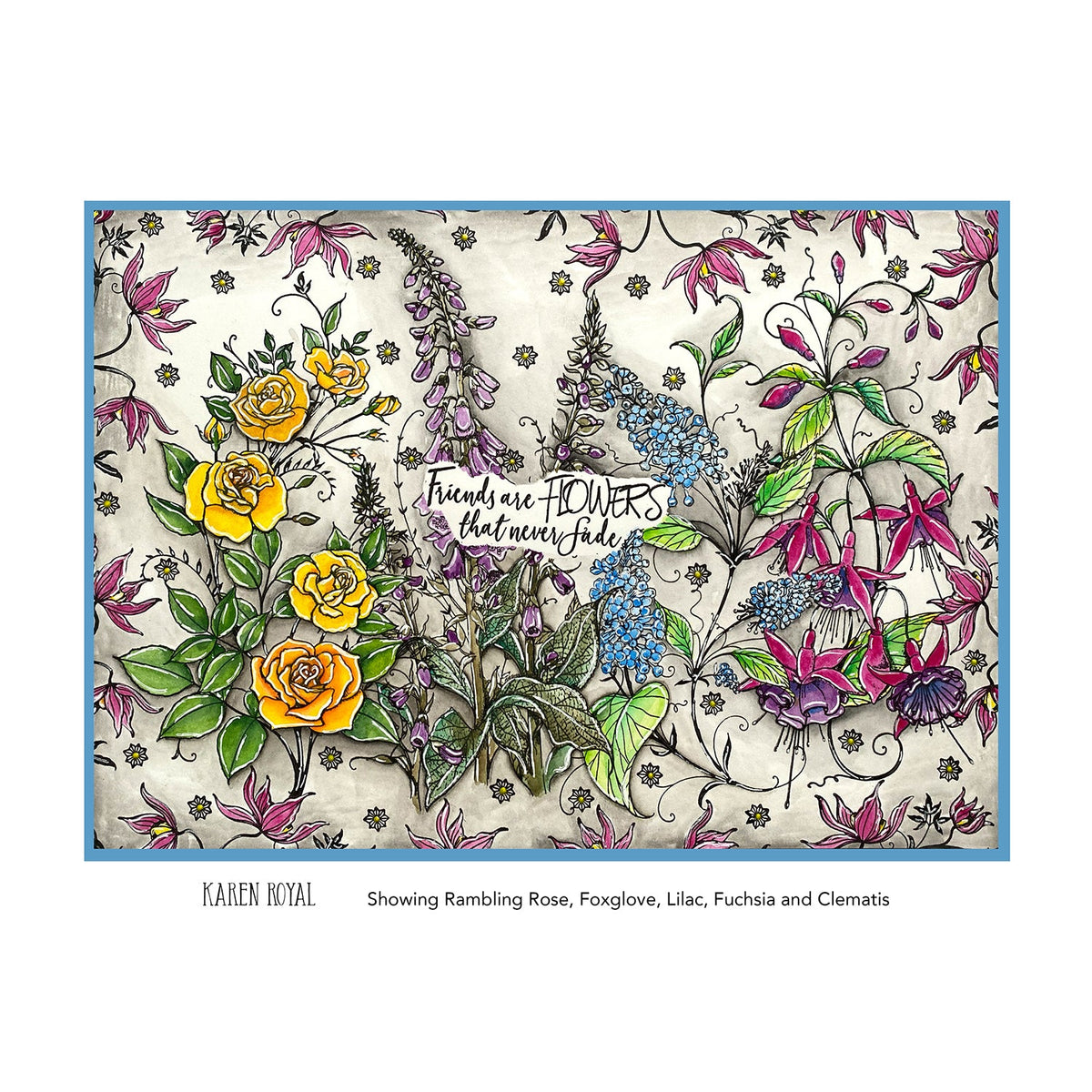 Pink Ink Designs Classic Clematis A5 Clear Stamp Set-4