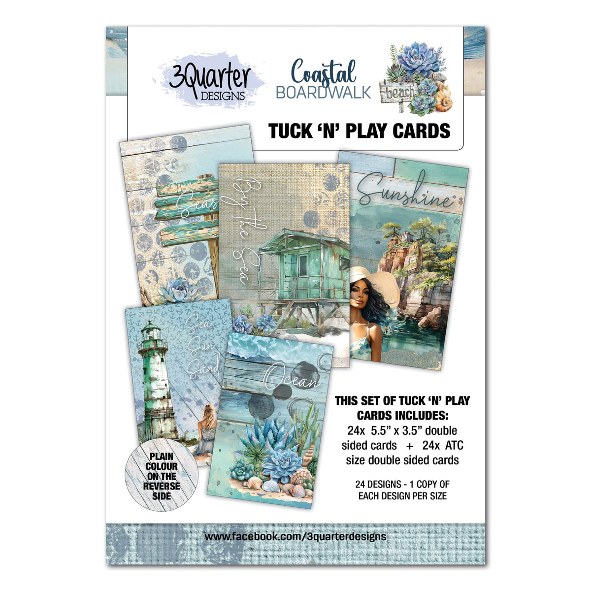 3Quarter Designs Coastal Boardwalk - Tuck N Play Cards-1