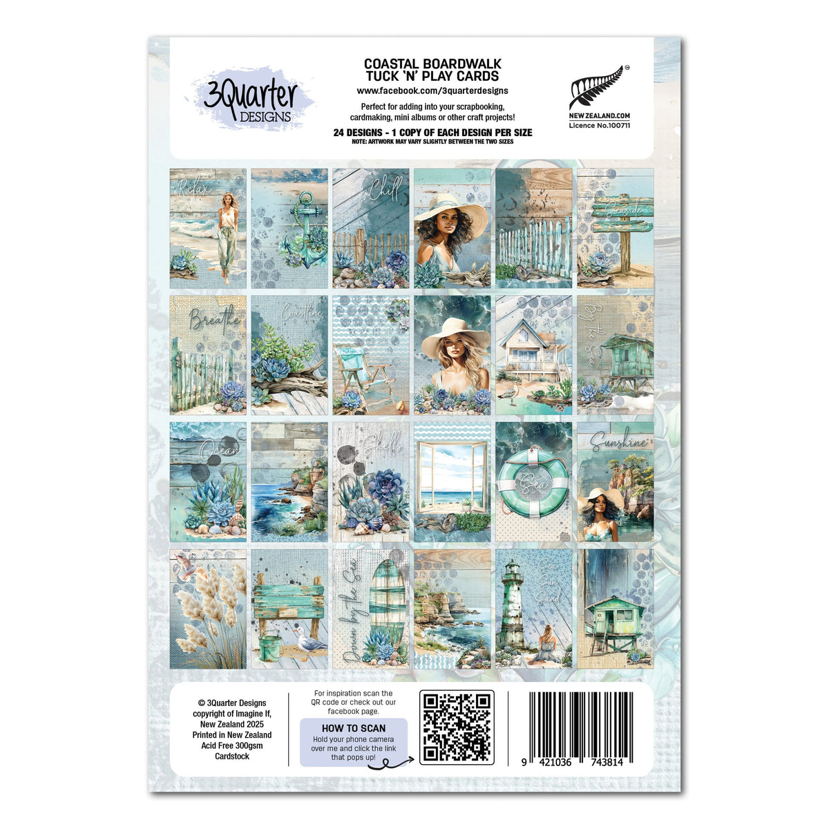 3Quarter Designs Coastal Boardwalk - Tuck N Play Cards-2