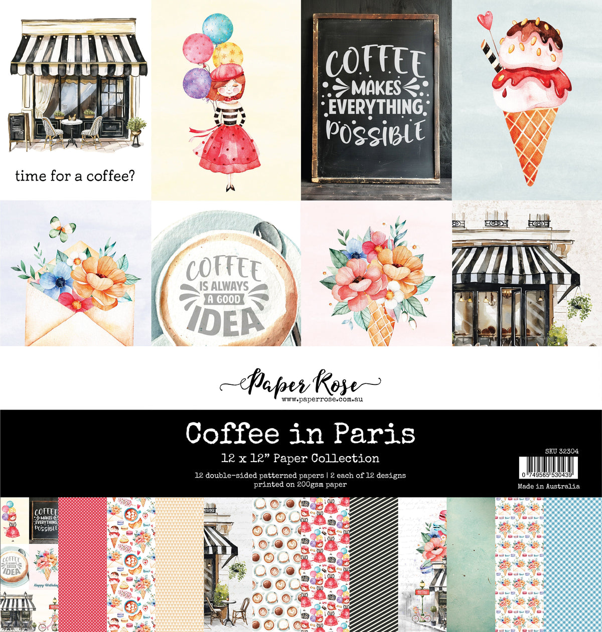 Coffee In Paris 12x12 Paper Collection 32304-1