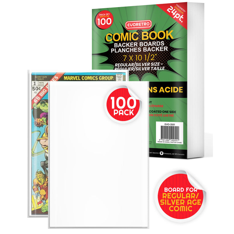 Regular-Silver Comic Backer Boards - Backboard 24PT-8