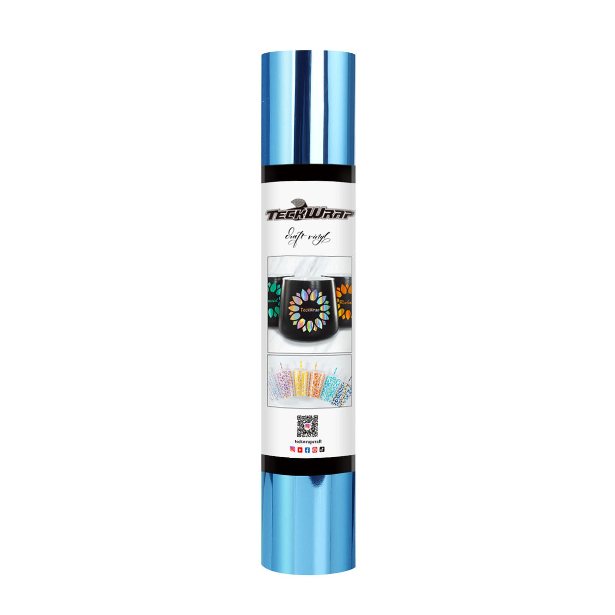 TeckWrap Mirror Chrome Adhesive Vinyl -  Cool Blue | Elevate Your Crafts with Lustrous Brilliance-1