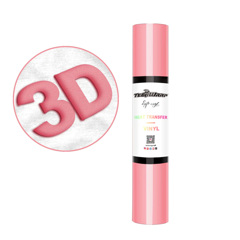 Teckwrap Puff Heat Transfer Vinyl - Coral Pink | Perfect for 3-D Look-1