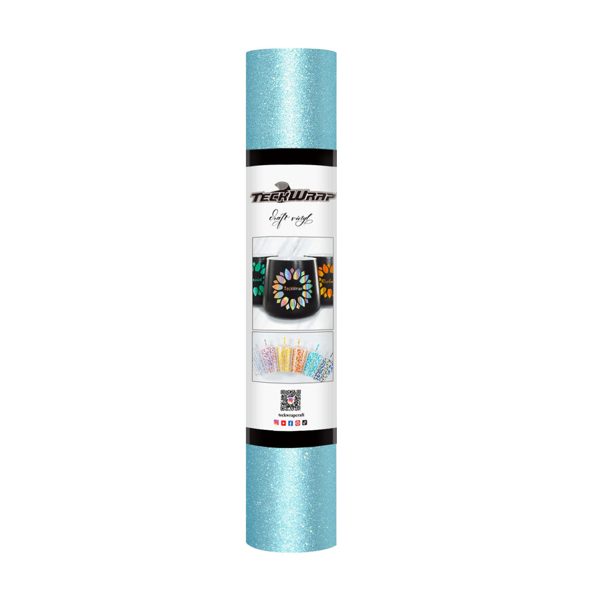TeckWrap Glitter Adhesive Vinyl- Cornflower Blue | Durable & Easy-to-Cut | Perfect for Craft Projects!-1