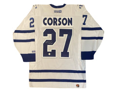 Shayne Corson Autographed Toronto Maple Leafs Away White CCM Replica Jersey-1