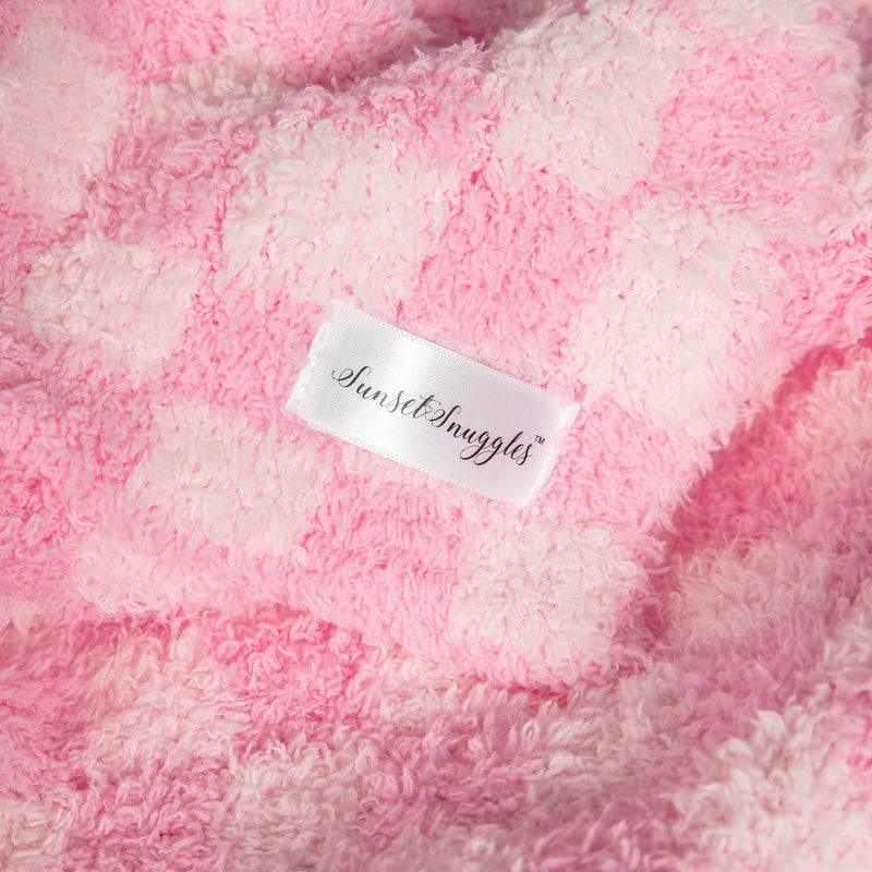 Cotton Candy Check Print Extended Throw-2