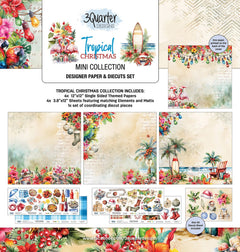 3Quarter Designs Tropical Christmas 12x12 Design Paper & Diecuts Set Mini Collection-1