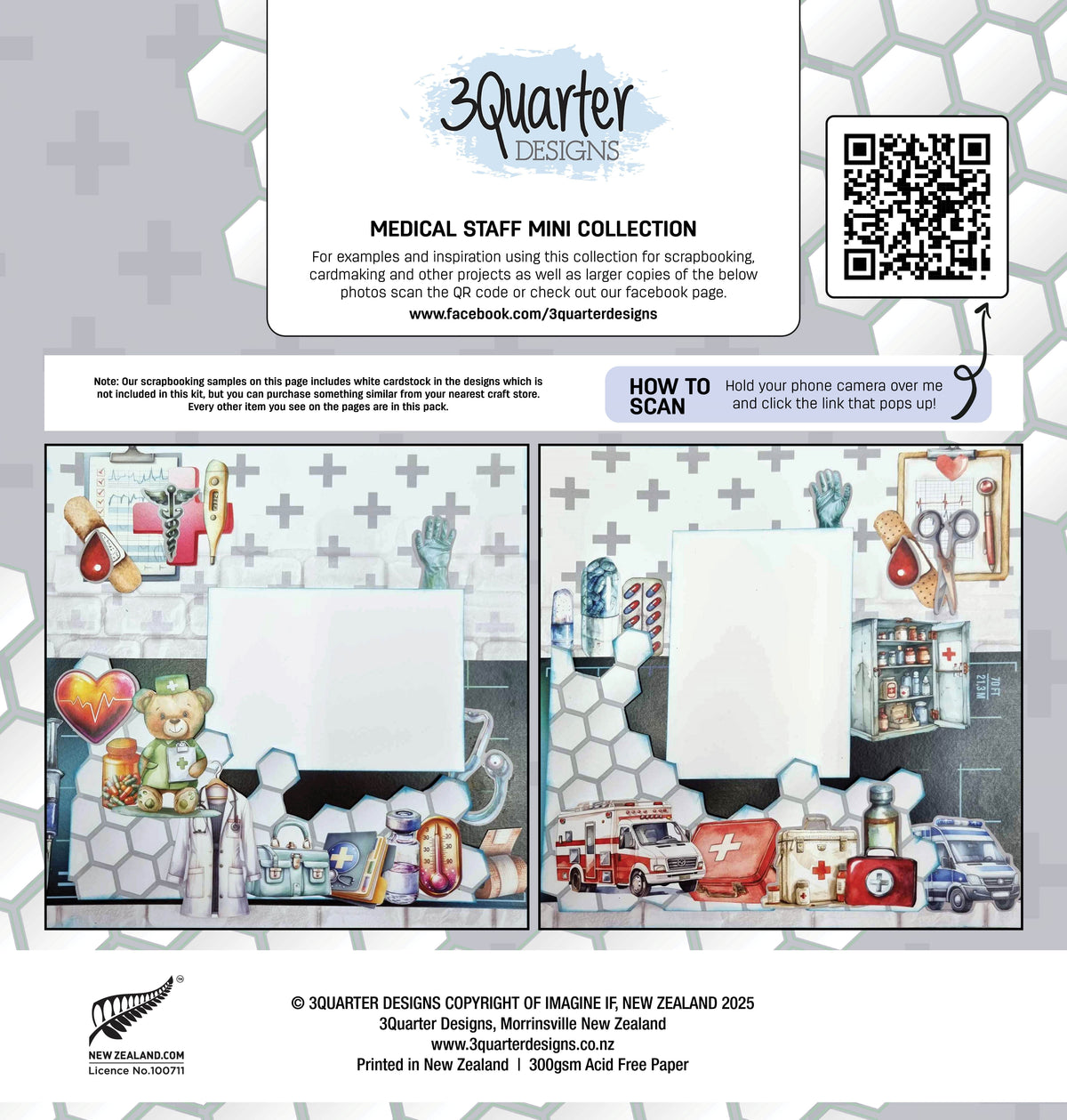Collection 3 Quarter Designs Personnel Médical Mini 30x30-2