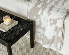 Blushing Beige & White Cow Print Extended Throw-5
