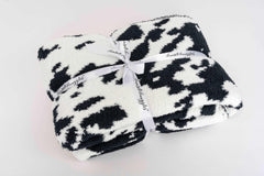Black & White Cow Print Twin Bed Throw Blanket-3