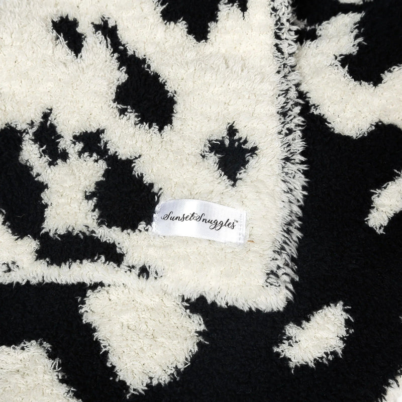 Tap Shoe & Baby's Breath Cow Print Lovey Baby Blanket-4