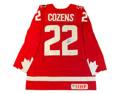 Dylan Cozens Autographed Team Canada Heritage Red Nike Jersey-1