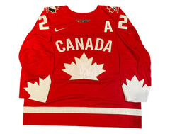 Dylan Cozens Autographed Team Canada Heritage Red Nike Jersey-3