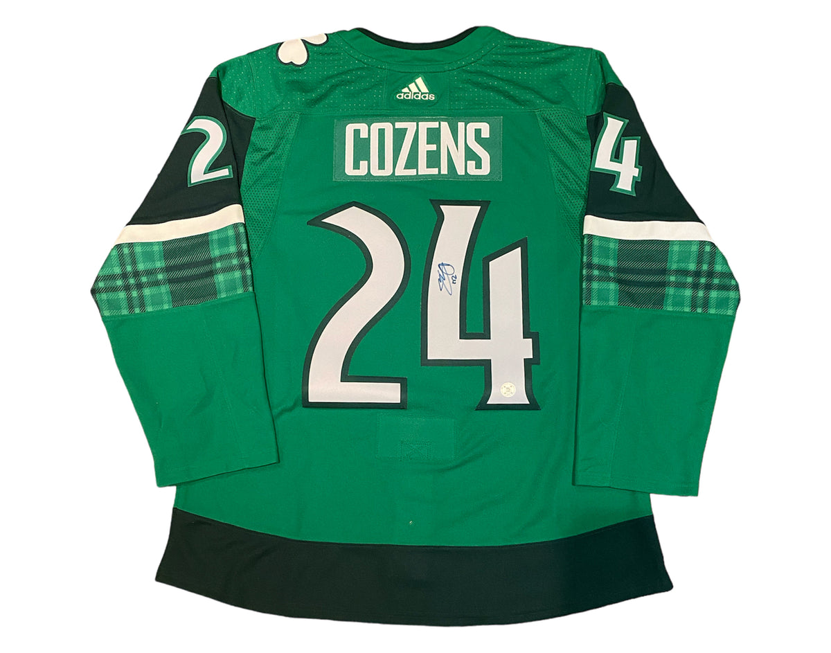Dylan Cozens Autographed Buffalo Sabres St. Patrick's Day Adidas Jersey-1