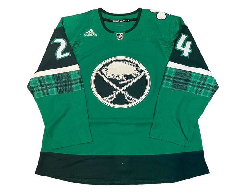 Dylan Cozens Autographed Buffalo Sabres St. Patrick's Day Adidas Jersey-3