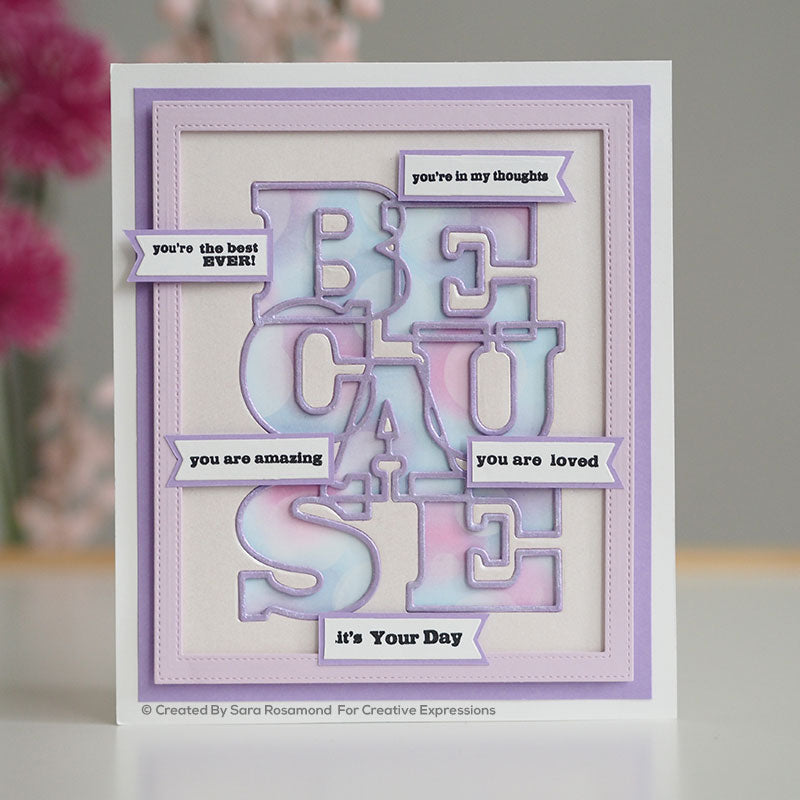 Sue Wilson Big Bold Words Because Craft Die & Stamp Set-3