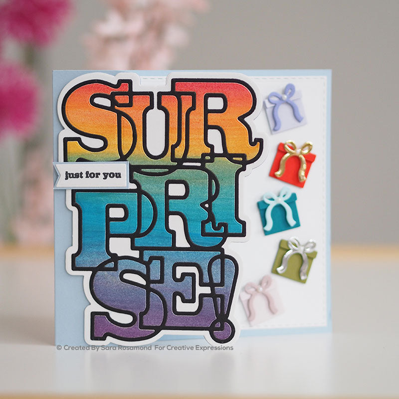 Sue Wilson Big Bold Words Surprise Craft Die & Stamp Set-4