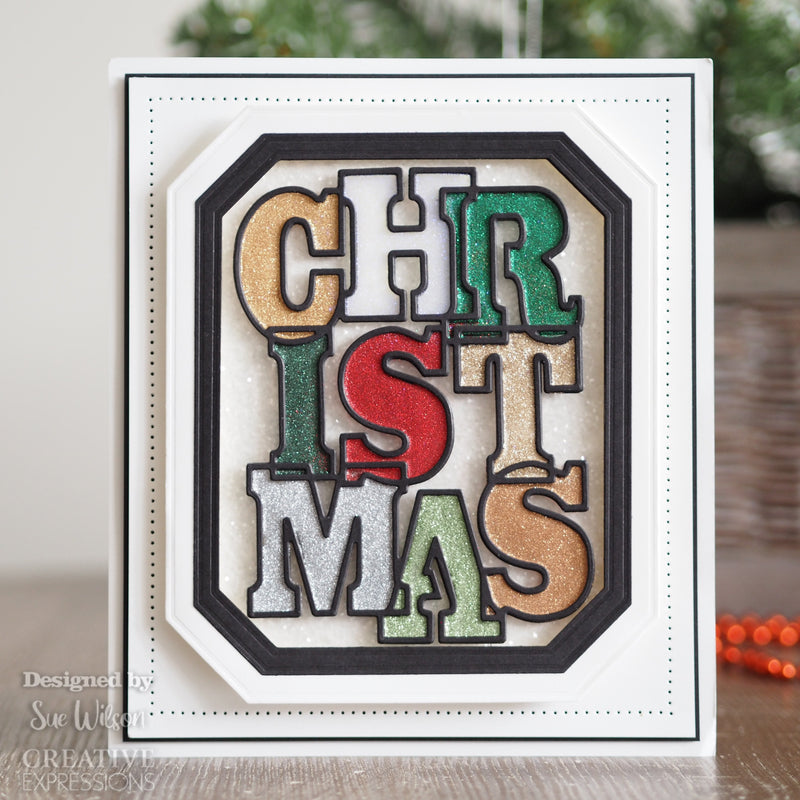 Creative Expressions Sue Wilson Big Bold Words Christmas Craft Die & Stamp Set-5
