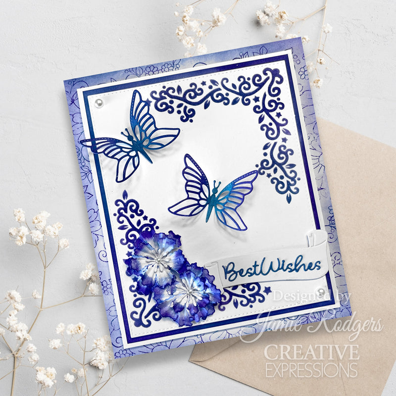 Pochoir Creative Expressions Jamie Rodgers Starflower Borders 15,24 cm x 15,24 cm-3