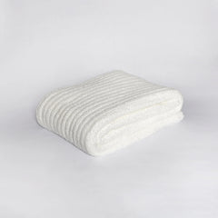 White Ribbed Extended Throw-6