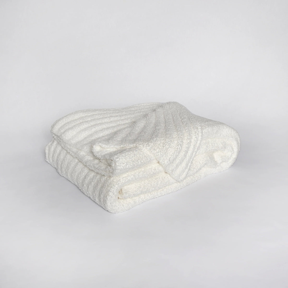 White Ribbed Extended Throw-7