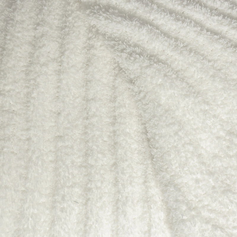 White Ribbed Extended Throw-4