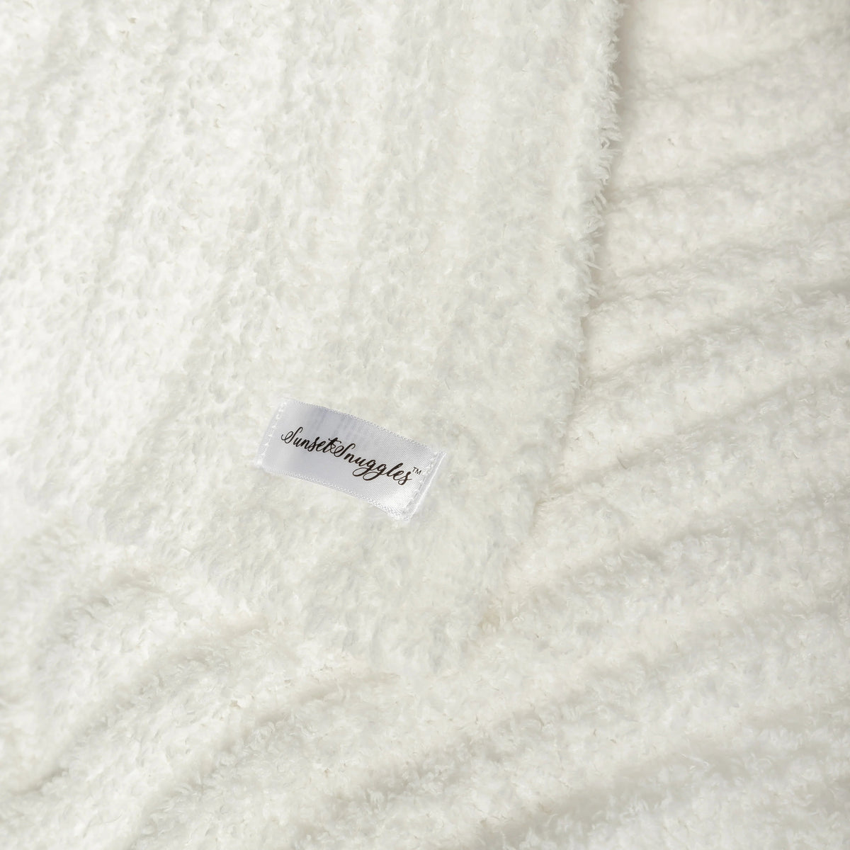 White Ribbed Extended Throw-5