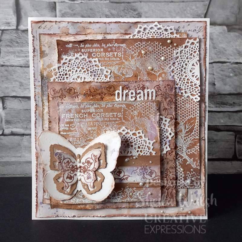 Creative Expressions Sam Poole Shabby Basics Shabby Butterflies Craft Die-12