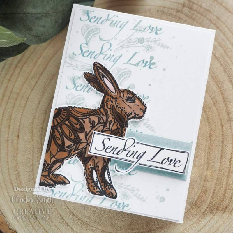 Creative Expressions Designer Boutique Doodle Bunny 6 in x 4 in Clear Stamp Set-2