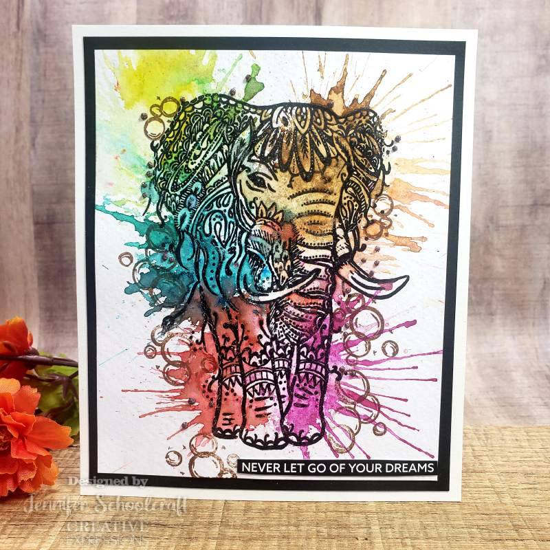 Creative Expressions Designer Boutique Doodle Elephant 6 in x 4 in Clear Stamp Set-3