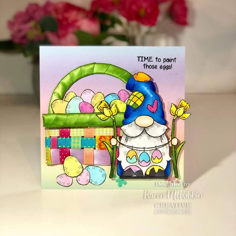 Woodware Clear Singles Egg Painting Gnome 4 in x 6 in Stamp-2
