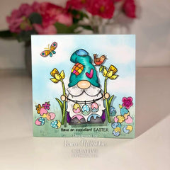 Woodware Clear Singles Egg Painting Gnome 4 in x 6 in Stamp-4