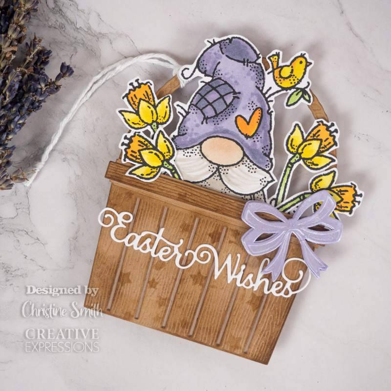 Woodware Clear Singles Egg Painting Gnome 4 in x 6 in Stamp-5