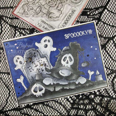 Woodware Clear Singles Spooky Night 4 in x 6 in Stamp Set-3