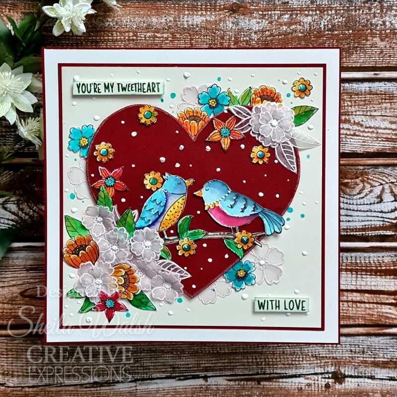 Set de sellos transparentes Creative Expressions Jane's Doodles Birdsong Blooms, 6 pulg. x 8 pulg.-12