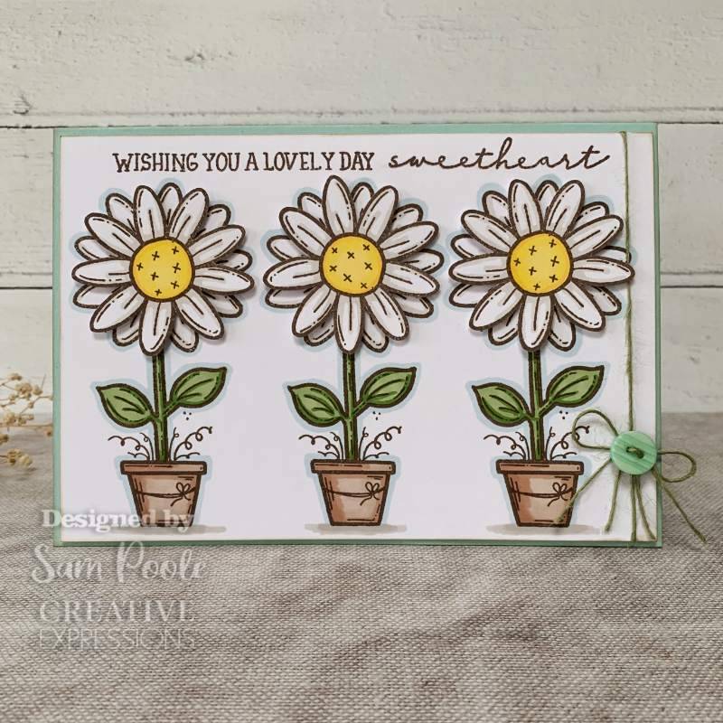 Creative Expressions Sam Poole Daisy Bloom 6 in x 4 in Clear Stamp Set-2