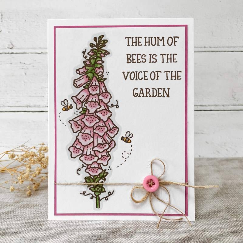 Creative Expressions Sam Poole Foxglove and Bees 6 in x 4 in Clear Stamp Set-2