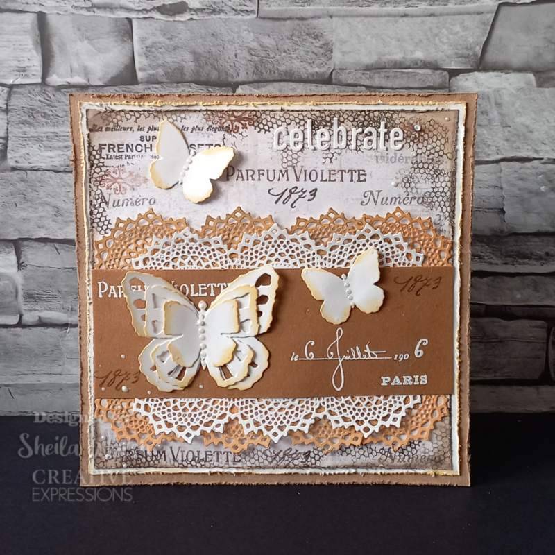 Creative Expressions Sam Poole Shabby Basics Shabby Butterflies Craft Die-3
