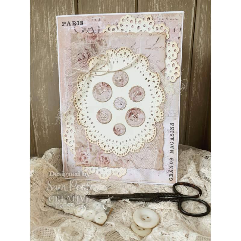 Creative Expressions Sam Poole Shabby Basics Shabby Buttons Craft Die-4